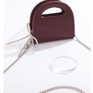 Elegant charm embellished Brown wallet with Chain Strap (WOC)
